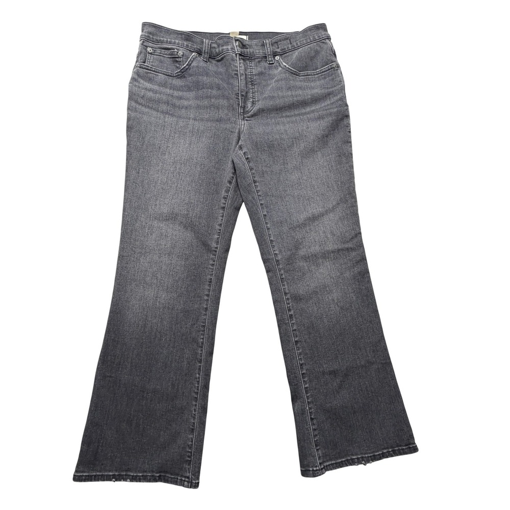 Madewell High Rise Kick Out Bootcut Jeans Womens 31 Charcoal Gray Stretch‎ Denim